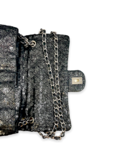 CHANEL Sequin Jumbo Flap Bag in Black 17