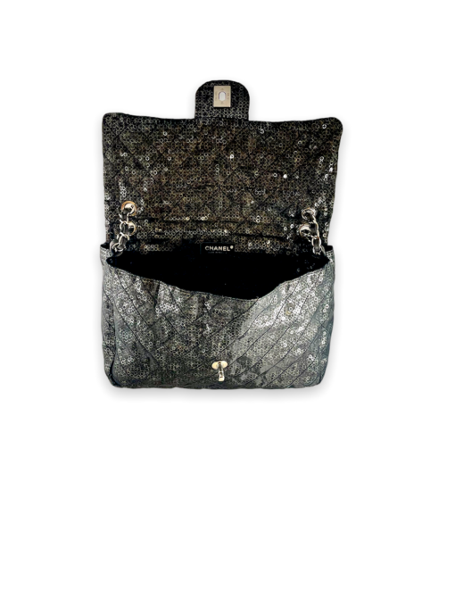 CHANEL Sequin Jumbo Flap Bag in Black 10