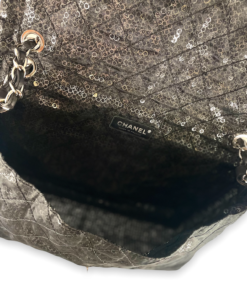 CHANEL Sequin Jumbo Flap Bag in Black 18