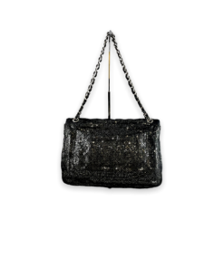 CHANEL Sequin Jumbo Flap Bag in Black 14