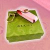 GUCCI Porte Rouges Lipstick Pouch Keychain in Pink 24
