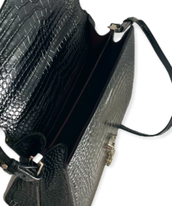 SAINT LAURENT Medium Cassandra Embossed Croc Top Handle Bag 17