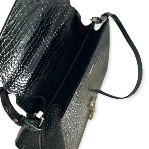SAINT LAURENT Medium Cassandra Embossed Croc Top Handle Bag 9