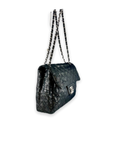 CHANEL Sequin Jumbo Flap Bag in Black 15