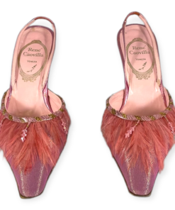 RENE CAOVILLA Feather Sandals in Pink 8