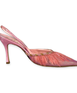 RENE CAOVILLA Feather Sandals in Pink 9