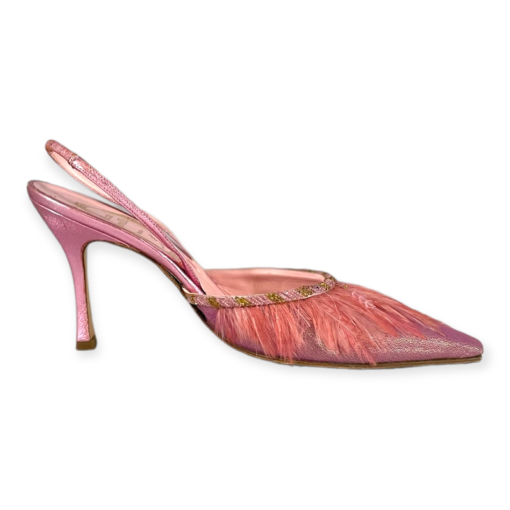 RENE CAOVILLA Feather Sandals in Pink 3