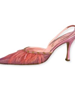 RENE CAOVILLA Feather Sandals in Pink 10