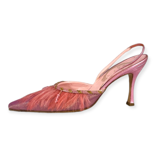 RENE CAOVILLA Feather Sandals in Pink 4