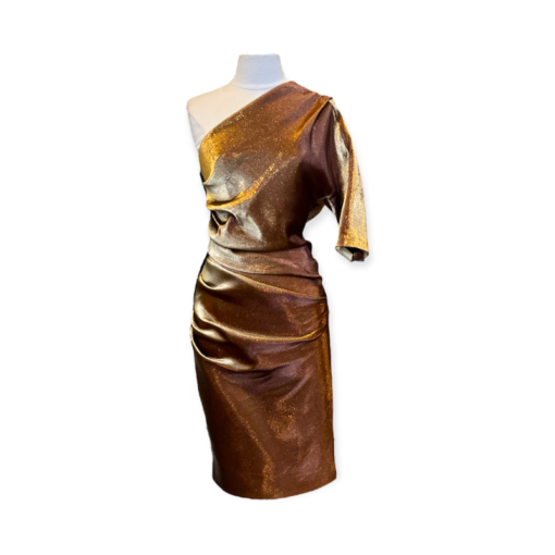 LANVIN Ruched Cocktail Dress in Gold 2