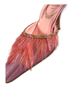 RENE CAOVILLA Feather Sandals in Pink 11