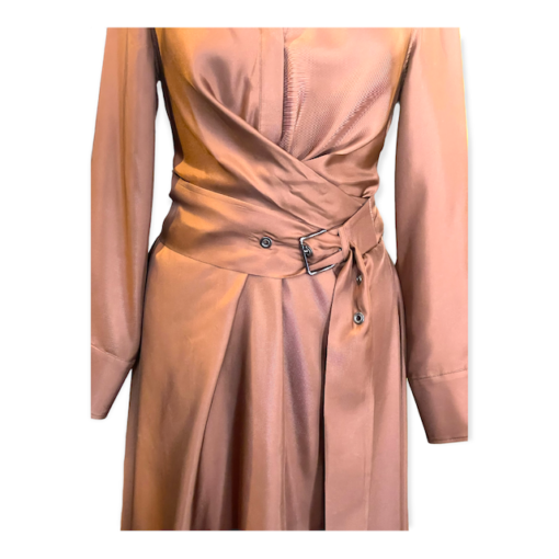 BRUNELLO CUCINELLI Silk Wrap Dress in Copper 2