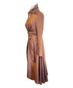 BRUNELLO CUCINELLI Silk Wrap Dress in Copper 9