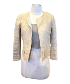 CHANEL Pearl Button Jacket in Ivory 7