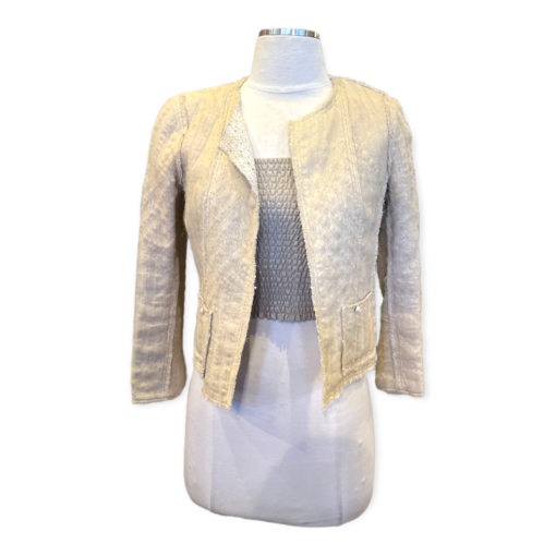 CHANEL Pearl Button Jacket in Ivory 2