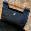 CHANEL Wood Handle Handbag in Black Caviar 13