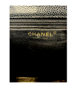 CHANEL Wood Handle Handbag in Black Caviar 18