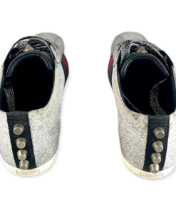 GUCCI Glitter Web Sneakers in Silver 14