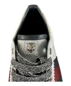 GUCCI Glitter Web Sneakers in Silver 12