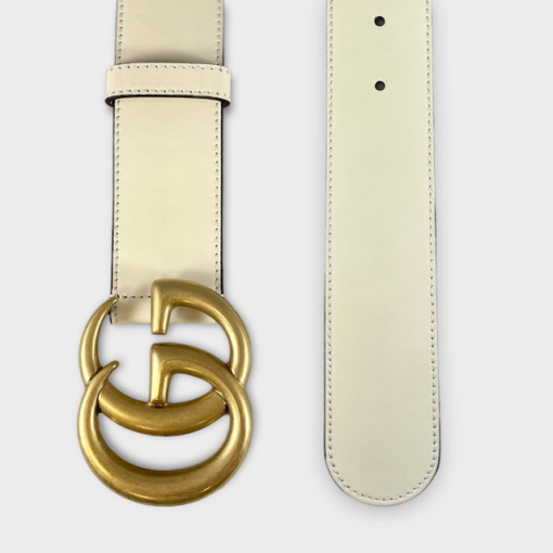 GUCCI Marmont Belt in Ivory 3