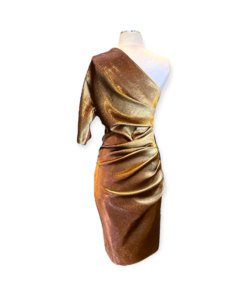 LANVIN Ruched Cocktail Dress in Gold 9