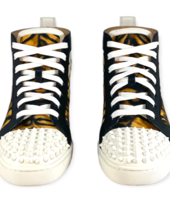 Christian Louboutin - Lou Spikes Canvas High-Top Trainers - Mens - Black