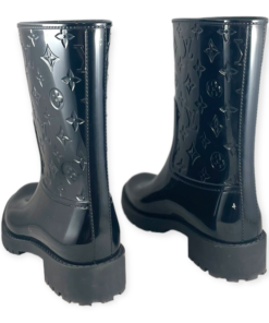 Louis Vuitton Size 39 Black Drops Flat Half Boot Rain Leather