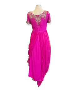 MARCHESA NOTTE Beaded Tulle Gown in Fuchsia 9