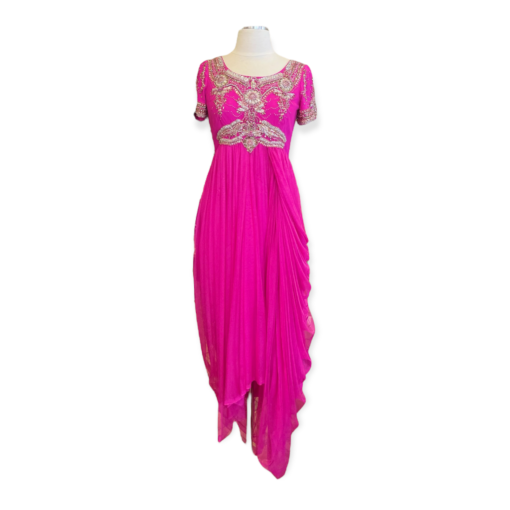 MARCHESA NOTTE Beaded Tulle Gown in Fuchsia 2