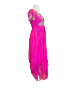 MARCHESA NOTTE Beaded Tulle Gown in Fuchsia 7