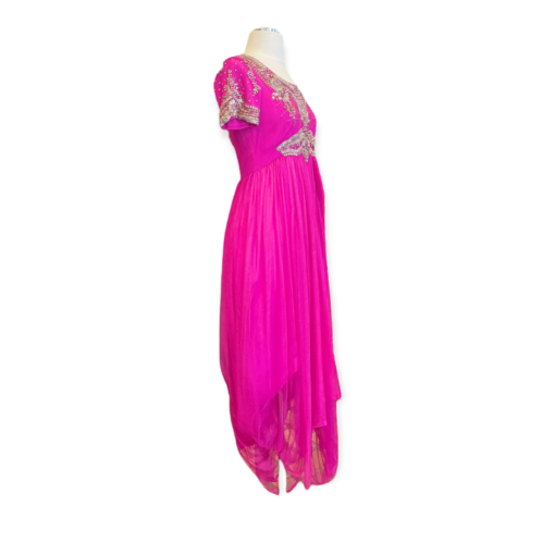MARCHESA NOTTE Beaded Tulle Gown in Fuchsia 3