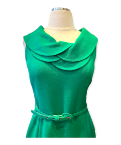 OSCAR DE LA RENTA Belted Dress in Green 8