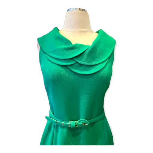 OSCAR DE LA RENTA Belted Dress in Green 2