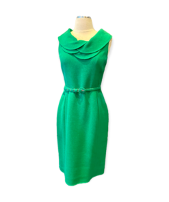 OSCAR DE LA RENTA Belted Dress in Green 9