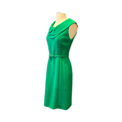 OSCAR DE LA RENTA Belted Dress in Green 5