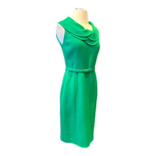 OSCAR DE LA RENTA Belted Dress in Green 4