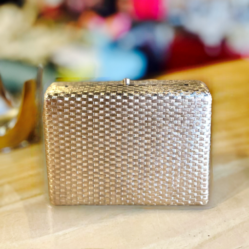 Vintage Woven Clutch in Silver 1