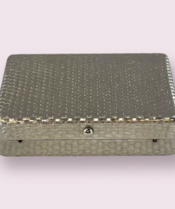 Vintage Woven Clutch in Silver 16