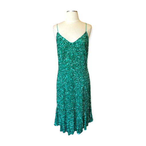 THEIA Sequin Dress in Green 2