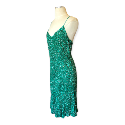 THEIA Sequin Dress in Green 3