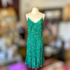 THEIA Sequin Dress in Green 2