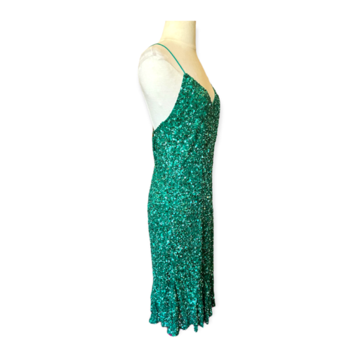 THEIA Sequin Dress in Green 4