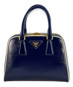 PRADA Zaffiano Vernice Top Handle Bag in Blue 14