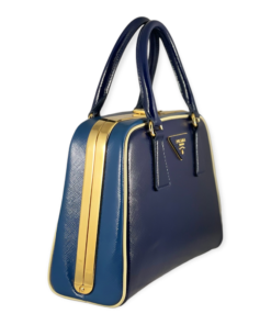 PRADA Zaffiano Vernice Top Handle Bag in Blue 16