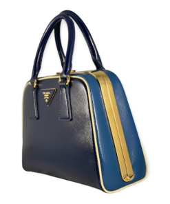 PRADA Zaffiano Vernice Top Handle Bag in Blue 15