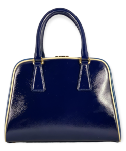 PRADA Zaffiano Vernice Top Handle Bag in Blue 17