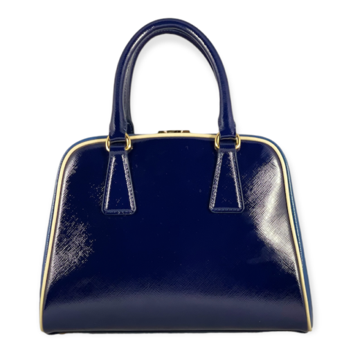 PRADA Zaffiano Vernice Top Handle Bag in Blue 5