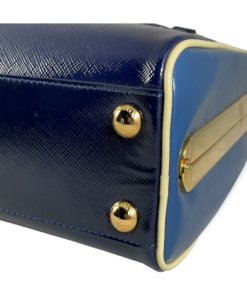 PRADA Zaffiano Vernice Top Handle Bag in Blue 20