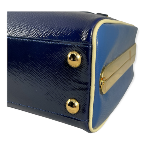 PRADA Zaffiano Vernice Top Handle Bag in Blue 8