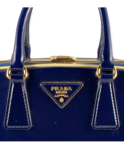 PRADA Zaffiano Vernice Top Handle Bag in Blue 21